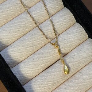 Elegant Gold Plated Teardrop Necklace